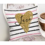 Sevgililer Günü Temalı Özel Tasarım Dijital Baskılı Modern Yastık Kırlent Kılıfı Realhomes