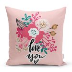 Sevgililer Günü Temalı Özel Tasarım Dijital Baskılı Modern Yastık Kırlent Kılıfı Realhomes