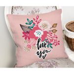 Sevgililer Günü Temalı Özel Tasarım Dijital Baskılı Modern Yastık Kırlent Kılıfı Realhomes