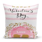 Sevgililer Günü Temalı Özel Tasarım Dijital Baskılı Modern Yastık Kırlent Kılıfı Realhomes