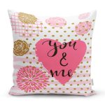 Sevgililer Günü Temalı Özel Tasarım Dijital Baskılı Modern Yastık Kırlent Kılıfı Realhomes