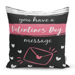 Sevgililer Günü Temalı Özel Tasarım Dijital Baskılı Modern Yastık Kırlent Kılıfı Realhomes