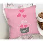 Sevgililer Günü Temalı Özel Tasarım Dijital Baskılı Modern Yastık Kırlent Kılıfı Realhomes