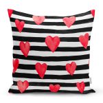 Sevgililer Günü Temalı Özel Tasarım Dijital Baskılı Modern Yastık Kırlent Kılıfı Realhomes