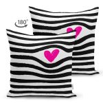 Çift Taraflı Sevgililer Günü Temalı Özel Tasarım Dijital Baskılı Modern Süet Yastık Kırlent Kılıfı Realhomes