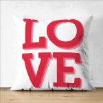 Çift Taraflı Sevgililer Günü Temalı Özel Tasarım Dijital Baskılı Modern Süet Yastık Kırlent Kılıfı Realhomes