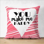 Çift Taraflı Sevgililer Günü Temalı Özel Tasarım Dijital Baskılı Modern Süet Yastık Kırlent Kılıfı Realhomes