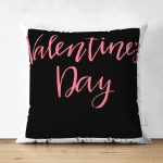 Çift Taraflı Sevgililer Günü Temalı Özel Tasarım Dijital Baskılı Modern Süet Yastık Kırlent Kılıfı Realhomes