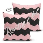 Çift Taraflı Sevgililer Günü Temalı Özel Tasarım Dijital Baskılı Modern Süet Yastık Kırlent Kılıfı Realhomes