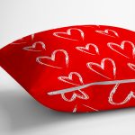 Çift Taraflı Sevgililer Günü Temalı Özel Tasarım Dijital Baskılı Modern Süet Yastık Kırlent Kılıfı Realhomes