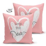 Çift Taraflı Sevgililer Günü Temalı Özel Tasarım Dijital Baskılı Modern Süet Yastık Kırlent Kılıfı Realhomes