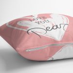 Çift Taraflı Sevgililer Günü Temalı Özel Tasarım Dijital Baskılı Modern Süet Yastık Kırlent Kılıfı Realhomes