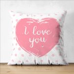 - Suet-K9068-Gorsel1 - Realhomes  Çift Taraflı Sevgililer Günü Temalı Özel Tasarım Dijital Baskılı Modern Süet Yastık Kırlent Kılıfı Realhomes