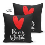 Çift Taraflı Sevgililer Günü Temalı Özel Tasarım Dijital Baskılı Modern Süet Yastık Kırlent Kılıfı Realhomes