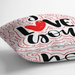 Çift Taraflı Sevgililer Günü Temalı Özel Tasarım Dijital Baskılı Modern Süet Yastık Kırlent Kılıfı Realhomes