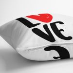 Çift Taraflı Sevgililer Günü Temalı Özel Tasarım Dijital Baskılı Modern Süet Yastık Kırlent Kılıfı Realhomes