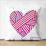 Çift Taraflı Sevgililer Günü Temalı Özel Tasarım Dijital Baskılı Modern Süet Yastık Kırlent Kılıfı Realhomes