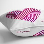 Çift Taraflı Sevgililer Günü Temalı Özel Tasarım Dijital Baskılı Modern Süet Yastık Kırlent Kılıfı Realhomes