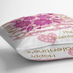 Çift Taraflı Sevgililer Günü Temalı Özel Tasarım Dijital Baskılı Modern Süet Yastık Kırlent Kılıfı Realhomes