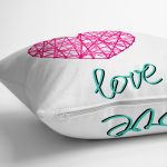 Çift Taraflı Sevgililer Günü Temalı Özel Tasarım Dijital Baskılı Modern Süet Yastık Kırlent Kılıfı Realhomes