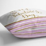 Çift Taraflı Sevgililer Günü Temalı Özel Tasarım Dijital Baskılı Modern Süet Yastık Kırlent Kılıfı Realhomes