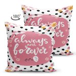 Çift Taraflı Sevgililer Günü Temalı Özel Tasarım Dijital Baskılı Modern Süet Yastık Kırlent Kılıfı Realhomes