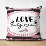 Çift Taraflı Sevgililer Günü Temalı Özel Tasarım Dijital Baskılı Modern Süet Yastık Kırlent Kılıfı Realhomes