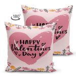 Çift Taraflı Sevgililer Günü Temalı Özel Tasarım Dijital Baskılı Modern Süet Yastık Kırlent Kılıfı Realhomes