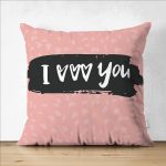 - Suet-K9134-Gorsel1 - Realhomes  Çift Taraflı Sevgililer Günü Temalı Özel Tasarım Dijital Baskılı Modern Süet Yastık Kırlent Kılıfı Realhomes