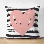 Çift Taraflı Sevgililer Günü Temalı Özel Tasarım Dijital Baskılı Modern Süet Yastık Kırlent Kılıfı Realhomes