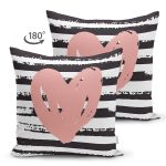Çift Taraflı Sevgililer Günü Temalı Özel Tasarım Dijital Baskılı Modern Süet Yastık Kırlent Kılıfı Realhomes