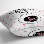 Çift Taraflı Sevgililer Günü Temalı Özel Tasarım Dijital Baskılı Modern Süet Yastık Kırlent Kılıfı Realhomes