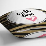 Çift Taraflı Sevgililer Günü Temalı Özel Tasarım Dijital Baskılı Modern Süet Yastık Kırlent Kılıfı Realhomes