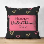 Çift Taraflı Sevgililer Günü Temalı Özel Tasarım Dijital Baskılı Modern Süet Yastık Kırlent Kılıfı Realhomes