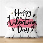 Çift Taraflı Sevgililer Günü Temalı Özel Tasarım Dijital Baskılı Modern Süet Yastık Kırlent Kılıfı Realhomes