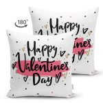 Çift Taraflı Sevgililer Günü Temalı Özel Tasarım Dijital Baskılı Modern Süet Yastık Kırlent Kılıfı Realhomes