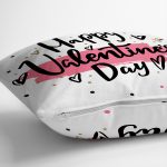 Çift Taraflı Sevgililer Günü Temalı Özel Tasarım Dijital Baskılı Modern Süet Yastık Kırlent Kılıfı Realhomes