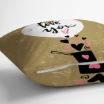 Çift Taraflı Sevgililer Günü Temalı Özel Tasarım Dijital Baskılı Modern Süet Yastık Kırlent Kılıfı Realhomes