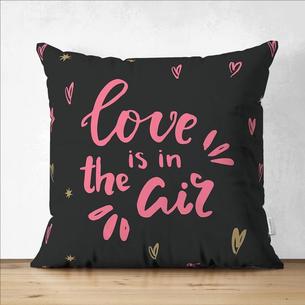 Çift Taraflı Sevgililer Günü Temalı Özel Tasarım Dijital Baskılı Modern Süet Yastık Kırlent Kılıfı Realhomes