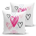 - Suet-K9163-Gorsel2 - Realhomes  Çift Taraflı Sevgililer Günü Temalı Özel Tasarım Dijital Baskılı Modern Süet Yastık Kırlent Kılıfı Realhomes