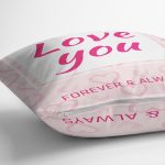 Çift Taraflı Sevgililer Günü Temalı Özel Tasarım Dijital Baskılı Modern Süet Yastık Kırlent Kılıfı Realhomes