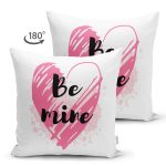 Çift Taraflı Sevgililer Günü Temalı Özel Tasarım Dijital Baskılı Modern Süet Yastık Kırlent Kılıfı Realhomes