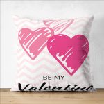 Çift Taraflı Sevgililer Günü Temalı Özel Tasarım Dijital Baskılı Modern Süet Yastık Kırlent Kılıfı Realhomes