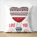 - Suet-K9174-Gorsel1 - Realhomes  Çift Taraflı Sevgililer Günü Temalı Özel Tasarım Dijital Baskılı Modern Süet Yastık Kırlent Kılıfı Realhomes