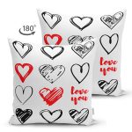 Çift Taraflı Sevgililer Günü Temalı Özel Tasarım Dijital Baskılı Modern Süet Yastık Kırlent Kılıfı Realhomes