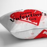 Çift Taraflı Sevgililer Günü Temalı Özel Tasarım Dijital Baskılı Modern Süet Yastık Kırlent Kılıfı Realhomes