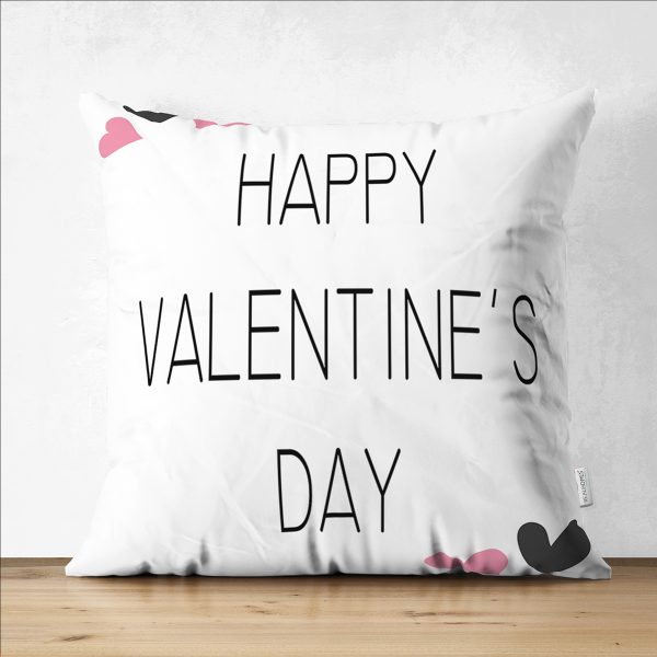 Çift Taraflı Sevgililer Günü Temalı Özel Tasarım Dijital Baskılı Modern Süet Yastık Kırlent Kılıfı Realhomes
