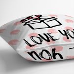 Çift Taraflı Sevgililer Günü Temalı Özel Tasarım Dijital Baskılı Modern Süet Yastık Kırlent Kılıfı Realhomes