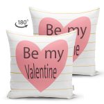 Çift Taraflı Sevgililer Günü Temalı Özel Tasarım Dijital Baskılı Modern Süet Yastık Kırlent Kılıfı Realhomes