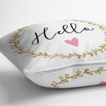 Çift Taraflı Sevgililer Günü Temalı Özel Tasarım Dijital Baskılı Modern Süet Yastık Kırlent Kılıfı Realhomes